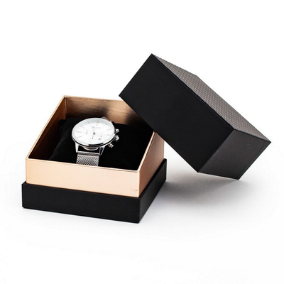 CMYK 4C Watch Box Gift Packaging Black غطاء المعصم والصندوق السفلي OEM ODM