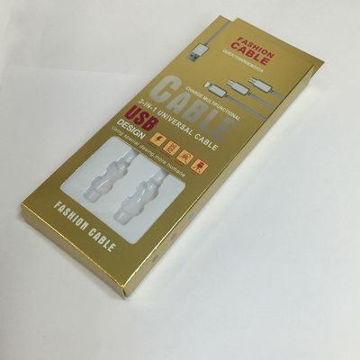 شراء 4C حرق كابل بيانات الذهب التعبئة والتغليف صناديق الورق القابلة لإعادة التدوير طباعة الشاشة الحريرية online manufacture
