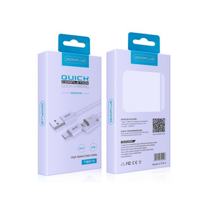 UV Spot Smartphone Packaging Box Type C صندوق ورق نافذة كبل البيانات 1